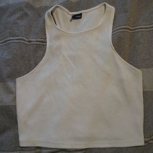 UO Sparkle and Fade white ribbed crop top